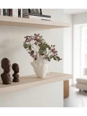 PremiumPort 3D Anatomik Kalp Vazosu, Şık ve Modern Dekoratif Obje