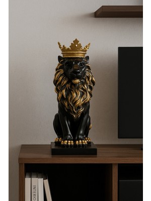 PremiumPort Elmas Görünümlü Aslan Heykeli, Zarif ve Şık Dekorasyon Parçası