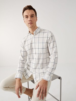 Lc Waikiki Yeni Sezon Regular Fit Uzun Kollu Ekose Poplin Erkek Gömlek