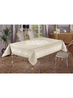 Istanbul Çeyiz Jumbo Teflon Kaplamalı ve Leke Tutmaz Masa Örtüsü S Krem 140x180