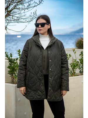 Roxxlen Büyük Beden Cepl Kapitone 2'li Mont