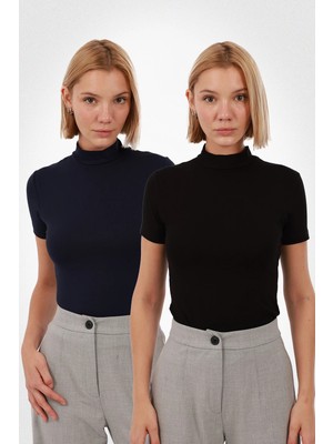 Yade Fashion Kadın Kısa Kol Bluz 2\'li Set