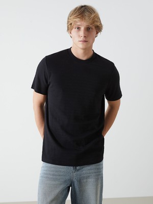 Lc Waikiki Yeni Sezon Bisiklet Yaka Kısa Kollu Çizgili Erkek Tişört