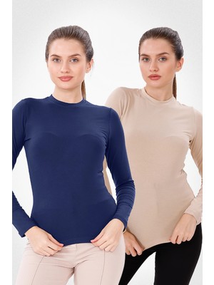 Yade Fashion Uzun Kol Bisiklet Yaka Body 2\'li Set