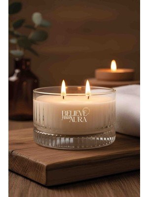 PremiumPort Doğal Soya Kristal Kase Kokulu Mum, Aromaterapi ve Dekorasyon Için