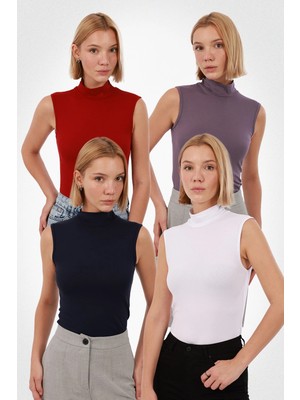 Yade Fashion Kadın Kolsuz Bluz 4’lü Set
