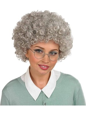 VIAHOME Gri Renk Kabarık Bonus Peruk Afro Takma Saç