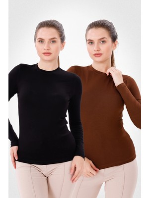 Yade Fashion Uzun Kol Bisiklet Yaka Body 2\'li Set