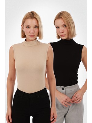 Yade Fashion Kadın Kolsuz Bluz 2’li Set