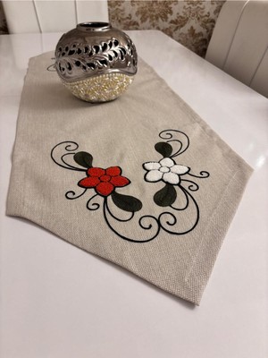 PremiumPort Punch Nakışlı Bohem Tarz Dekoratif Runner, Şık ve Zarif Sunum Örtüsü