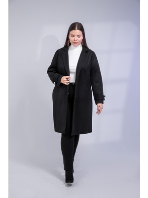 Roxxlen Kadın Büyük Beden Çıt Çıt Detaylı Kaban