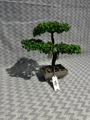 PremiumPort Gerçekçi Görünümlü Doğal Saksılı Yapay Bonsai Ağaç, Iç Mekan Dekoru