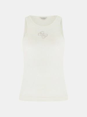 Guess Kolsuz Yuvarlak Yaka Guendalina Kadın Beyaz Top W6RP39KD092-G011