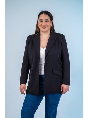 Roxxlen Büyük Beden Kadın Blazer Ceket