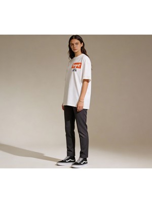 Dune Clothings Hope by Dune Oversize 2 İplik Pamuk Baskılı Beyaz T-shirt