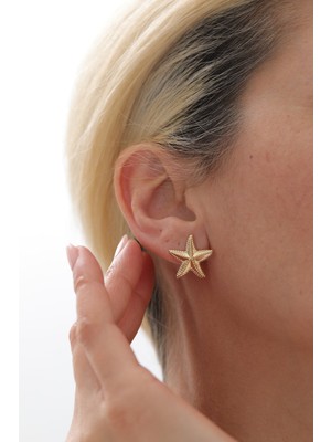 Yavuz Kuyumculuk 14 Ayar Altın Deniz Yıldızı Top Küpe