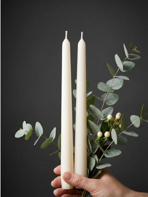 Kubbe 22X240 mm Şamdan Mumu  - Damlatmaz Dumansız Premium Kalite Ekonomik Masa Mumu