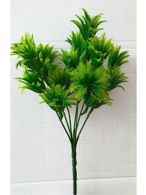 PremiumPort Mini Yeşil ve Beyaz Yapay Çiçek Sıkas Demeti, Dikey Bahçe Saksı