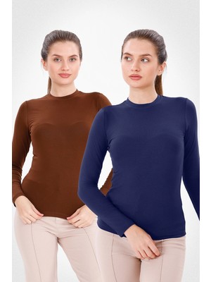 Yade Fashion Uzun Kol Bisiklet Yaka Body 2\'li Set