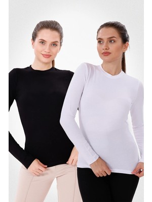 Yade Fashion Uzun Kol Bisiklet Yaka Body 2\'li Set