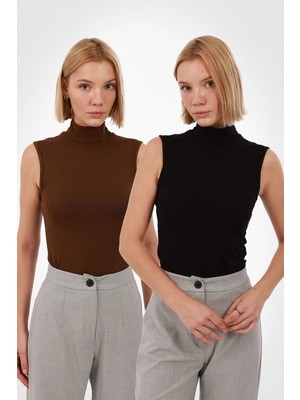 Yade Fashion Kadın Kolsuz Bluz 2’li Set