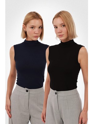 Yade Fashion Kadın Kolsuz Bluz 2’li Set