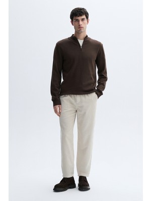 MUDO Beli Bağlamalı Tapered Fıt Kadife Pantolon