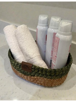 Home İnn Düzenleyici Sepet Örgü Dokulu Oval Model 21X15X7 cm – Çok Amaçlı Kullanım