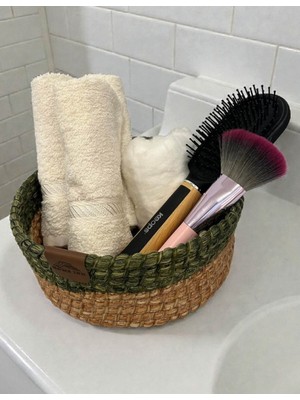 Home İnn Düzenleyici Sepet Örgü Dokulu Yuvarlak Model 20X8 cm – Çok Amaçlı Kullanım