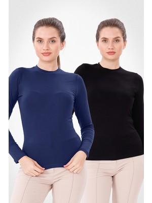 Yade Fashion Uzun Kol Bisiklet Yaka Body 2\'li Set