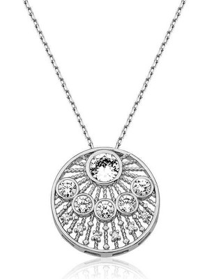 Özcömert Silver Gümüş Etnik Desenli Bayan Kolye