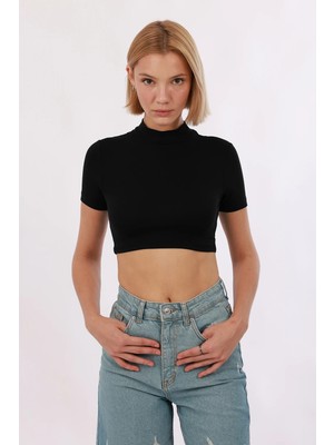 Yade Fashion Kadın Kısa Kol Crop 3\'lü Set