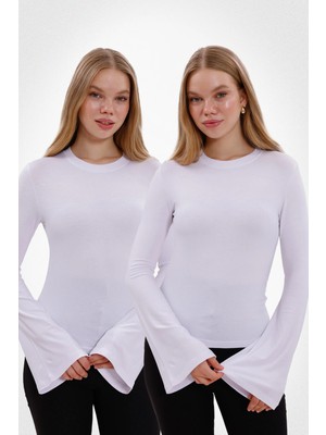 Yade Fashion Kadın Ispanyol Kol Body 2’li Set