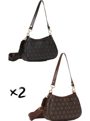 Newish Kadın Çapraz Askılı Baget El ve Omuz Çantası 2 Adet - NEW334