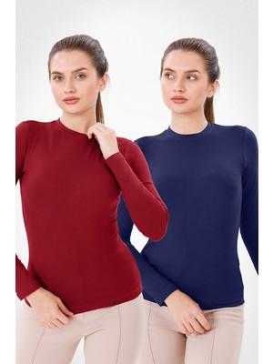 Yade Fashion Uzun Kol Bisiklet Yaka Body 2\'li Set