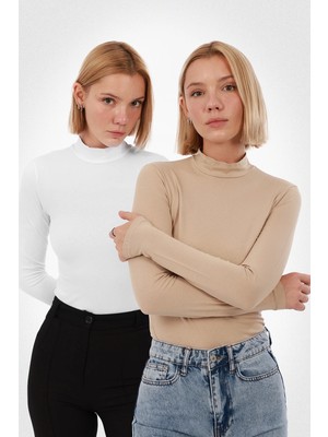 Yade Fashion Kadın Uzun Kol Body 2’li Set