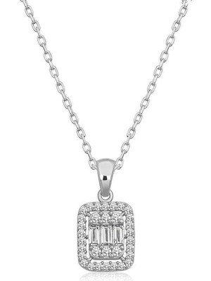 Özcömert Silver Gümüş Baget Taşlı Kadın Kolye