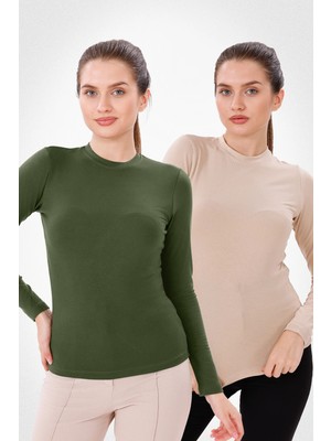 Yade Fashion Uzun Kol Bisiklet Yaka Body 2\'li Set