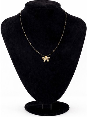 Pangu Fiyonk Figürlü Siyah Boncuk Kolye