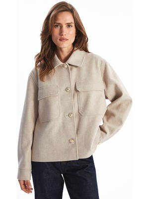 Lc Waikiki Yeni Sezon Gömlek Yaka Kadın Kaşe Kaban