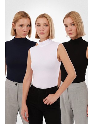 Yade Fashion Kadın Kolsuz Bluz 3’lü Set