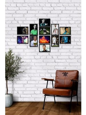 PremiumPort 12'li Cristiano Ronaldo Futbol Temalı Mdf Çerçeve Görünümlü Set