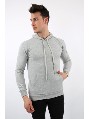 buğrahayalin Iki Iplik Kapşonlu Kanguru Cepli Erkek Günlük Sweatshirt