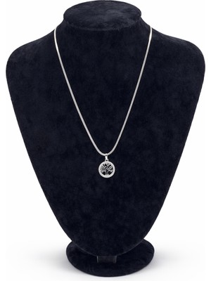 Pangu Altın Renk Hayat Ağacı Figürlü Çelik Kolye