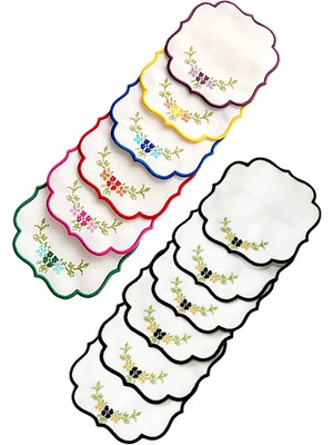 PremiumPort 12'li Kanaviçe Kokteyl ve Parti Peçetesi Seti, Şıklık ve Şıklık Sunar