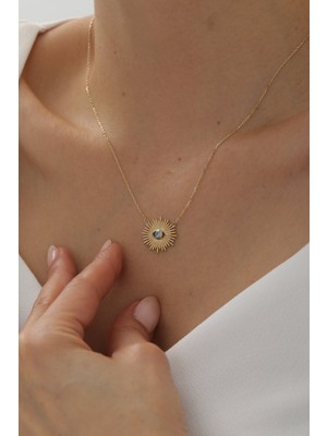 Yavuz Kuyumculuk 14 Ayar Altın Güneş Göz Kolye