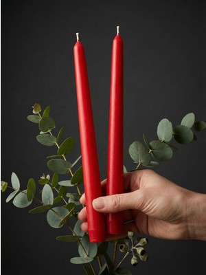 Kubbe 22X240 mm Şamdan Mumu  - Damlatmaz Dumansız Premium Kalite Ekonomik Masa Mumu