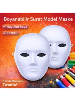 VIAHOME Boyanabilir Surat Model Maske – Lastikli | Kendin Tasarla