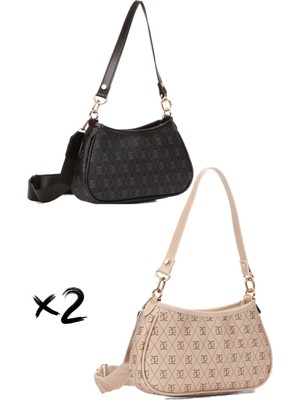 Newish Kadın Çapraz Askılı Baget El ve Omuz Çantası 2 Adet - NEW334