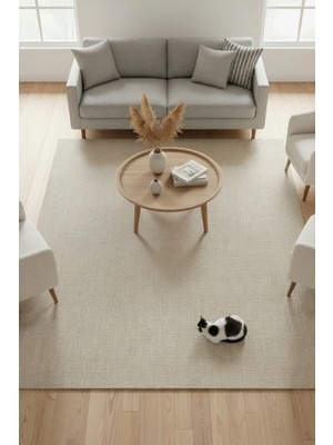 Santiva Home Bej Sisal Yolluk – Pamuk Taban, Kaymaz, Toz Tutmaz, Modern & Yıkanabilir